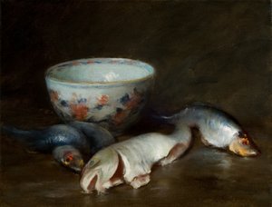 Asetelma kalan kanssa 1910 (Öljy kankaalle) tekijältä William Merritt Chase