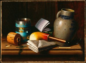 Asetelma, jossa on kolme linnaa Tupakka tekijältä William Michael Harnett