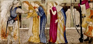Kuusitoista laatta muodostaa kahdeksan kuvaa "Briar Rose" -tarinasta, 1862-1865. Taiteilijat: William Morris, Sir Edward Coley Burne-Jones. tekijältä WilliamWilliam Morris, Sir Edward Coley Burne Jones
