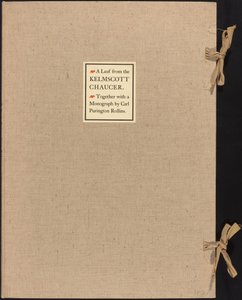 Lehti Kelmscott Chaucerista tekijältä William Morris