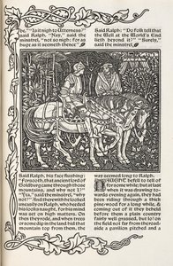 Kuvitus tarinaan "Kaivo maailman lopussa". Kuvitus ja suunnittelu William Morris. tekijältä William Morris