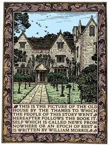 Kelmscott Manor, Gloucestershire, News from Nowhere -lehti, c1892 1901 tekijältä William Morris
