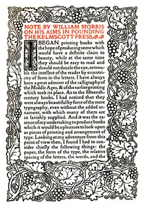 Kelmscott Press: Sivu painettu kultakirjaimella, n. 1895, 1914 tekijältä William Morris