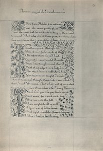 Sivu Eyrin asukkaiden tarinasta, 1871. tekijältä William Morris