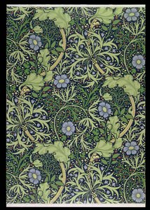 Merilevän taustakuvasuunnittelu, painaja John Henry Dearle (1860-1932), 1901 (taustakuva) tekijältä William Morris