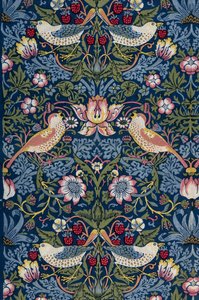 Mansikkavaras. Koristeellinen kangas, 1883. tekijältä William Morris