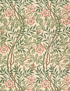 "Sweet Briar" -kuvio tapetille, painatus John Henry Dearle (1860-1932) 1917 tekijältä William Morris