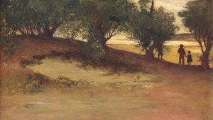 Hiekkapenkki, jossa on pajuja, Magnolia tekijältä William Morris Hunt