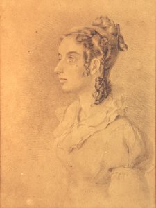 Naisen muotokuva (lyijykynä ja värikynä paperille) tekijältä William Mulready
