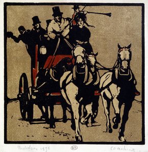 Kuljetus tai ahkeruus: "" Coaching"" - kirjoittanut William Nicholson (1872-1949) tekijältä William Nicholson