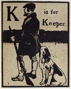 K on Keeperille, kuvitus "An Alphabetista", julkaisija William Heinemann tekijältä William Nicholson