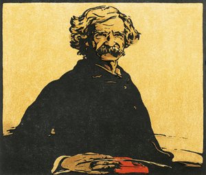 Mark Twainin muotokuva (piirustus) tekijältä William Nicholson