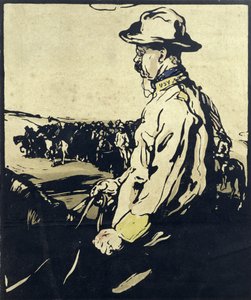 Presidentti Theodore Roosevelt, kuvitus teoksesta "Twelve Portraits", julkaistu 1899 (käsinvärinen puupalikka) tekijältä William Nicholson