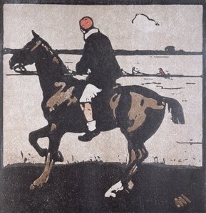 Huhtikuu: Soutu, "Kahdentoista urheilulajin almanakista", Rudyard Kiplingin sanoilla, ensimmäisen julkaisija William Heinemann tekijältä William Nicholson
