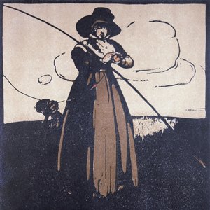 Toukokuu: Perhokalastus, "Kahdentoista urheilulajin almanacista", Rudyard Kiplingin sanoilla, ensimmäisen julkaisija William Heinemann tekijältä William Nicholson