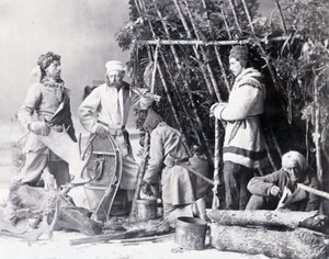 Trapperin elämä Kanadassa, kuva Nottman, noin 1890. tekijältä William Notman