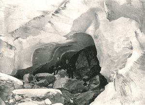 Kalliovuoret: jääluola Great Glacierissa, Mount Sir Donald, Kanada, 1895.