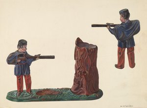 Civil War Soldier & Tree Trunk Bank, n. 1937.