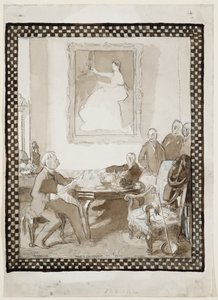 Tutkimus öljymaalaukseen "Homage to Manet", n. 1906 (akvarelli, tussi, liitu & kynä paperille) (ks. myös 63015) tekijältä William Orpen