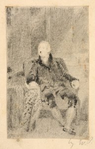 Istuva mies 1700-luvun mekossa tekijältä William Page