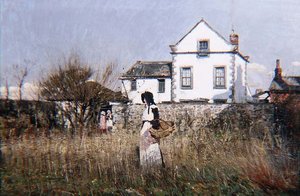 Maisema, Valkoinen talo, n.1880 (öljy kankaalle)