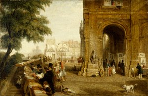 Quai Conti Pariisissa vuonna 1846 (öljy kankaalle) tekijältä William Parrott
