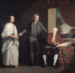 Omai, Joseph Banks ja tohtori Daniel Solander, s. 1775-6.