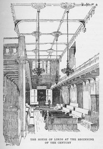 Lordihuone vuosisadan alussa, n. 1897 tekijältä William Patten