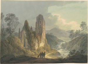 Raunioitu Abbey vesiputouksen vieressä tekijältä William Payne