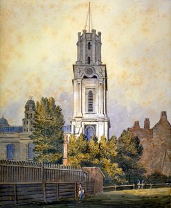 Pyhän Yrjön kirkko idässä, Stepney, Lontoo, n. 1815 tekijältä William Pearson