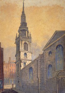 St Mary le Bow -kirkko Bow Churchyardista, Lontoon kaupungista, vuodelta 1815 tekijältä William Pearson
