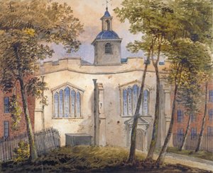 Länsinäkymä St Helenin kirkolle, Bishopsgate, Lontoon kaupunki, vuosi 1810