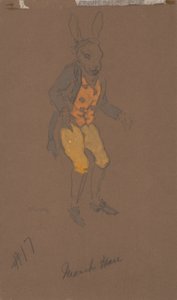 Maaliskuun jänis (pukusuunnitelma elokuvasta Liisa Ihmemaassa, 1915) tekijältä William Penhallow Henderson