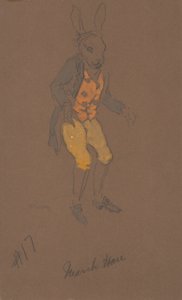 March Hare -asusuunnittelu Liisa-ihmemaasta, 1915.