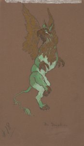 The Gryphon (pukusuunnittelu elokuvaan Liisa Ihmemaassa, 1915). tekijältä William Penhallow Henderson