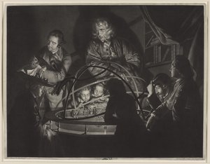 Filosofi pitämässä luennon Orreryssa Derbyn Joseph Wrightin (1734-97) jälkeen