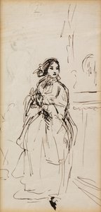 Kiireinen tyttö (kynä ja muste) tekijältä William Powell Frith