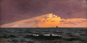 Ennen auringonlaskua, myrskyn tulo (öljy paneelissa) tekijältä William Pye