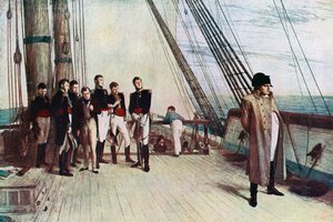 Napoleon Bellerophonissa, 1815, 1880.