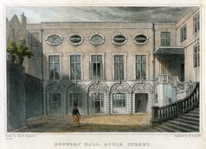 Brewers Hall, Addle Street, Lontoon kaupunki, 1831. tekijältä William Radclyffe