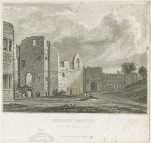 Dudley Castle - The Keep: teräskaiverrus, nd [c1831] tekijältä William Radclyffe