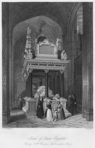 Kuningatar Elisabetin hauta: Henry VII:n kappeli, Westminster Abbey, n. 1841