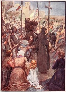 "Usein hän oli nähty ratsastamassa aasin päällä", levy "The Story of Francesta", kirjoittanut Mary MacGregor, 1920 (värillinen litho) tekijältä William Rainey