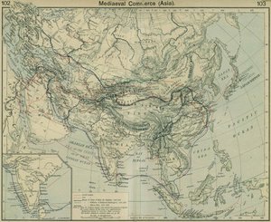 Keskiaikainen kauppa Aasia. Historiallisesta atlasesta tekijältä William Robert Shepherd