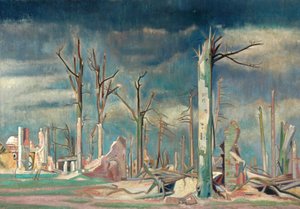 Avenue at Bourlon, länsirintama (öljy kankaalle) tekijältä William Rothenstein