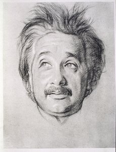 Albert Einsteinin (1879-1955) muotokuva (litho)