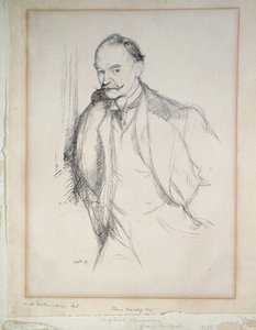 Thomas Hardyn (1840-1928) muotokuva 1897 (litho) tekijältä William Rothenstein