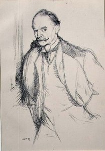 Thomas Hardyn (1840-1928) muotokuva sarjasta "English Portraits" tekijältä William Rothenstein
