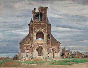 Bourlonin kirkko (öljy kankaalle)