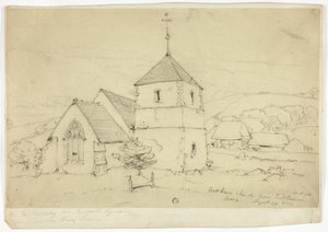 Easthamin kirkko lähellä Eastbourne Sussexia tekijältä William Roxby Beverley